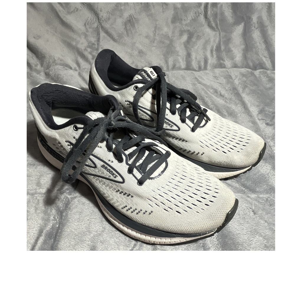 Brooks Glycerin 19 Men's Running Shoes White Black Size 10.5 Lace-Up